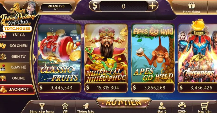 Máy đánh bạc (Slots) tại zt9398
